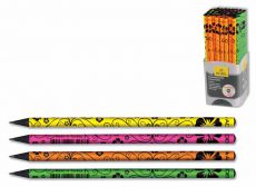 Карандаш чернографитный Adel Blackline FLOWERS 209-1198-000 HB черное дерево ассор. (ж/р/ор/з) рисунок